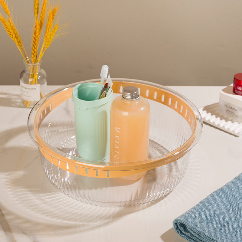 洗脸盆透明轻奢加厚塑料大中小号家用学生宿舍洗脚洗澡盆婴儿面盆