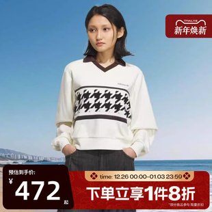 滔搏adidas阿迪达斯三叶草女子运动休闲套头衫 卫衣KC2689