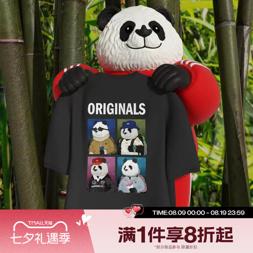 滔搏adidas阿迪达斯三叶草男子DOROPHY TEE印花休闲短袖T恤IB7063