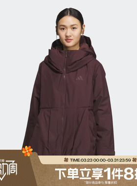 滔搏adidas阿迪达斯女子运动训练健身连帽夹克外套KC0031
