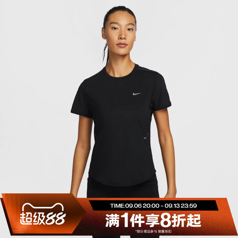 滔搏NIKE耐克女子针织短袖运动休闲舒适T恤HM9699-010