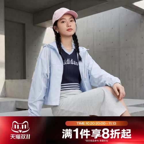 滔搏adidas阿迪达斯三叶草女子运动休闲舒适健身夹克外套KT3056