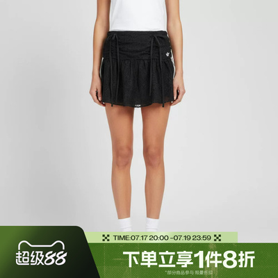 滔搏adidas阿迪达斯三叶草女子纯欲蕾丝百褶运动休闲半身裙KU4761
