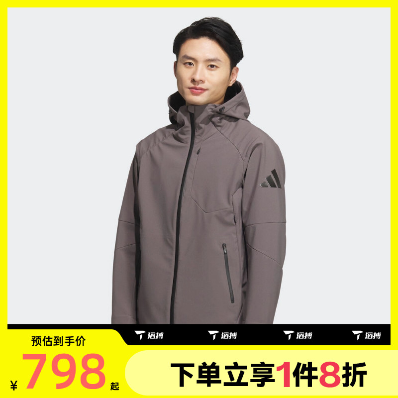 滔搏adidas阿迪达斯男子梭织运动休闲连帽夹克外套KA1225