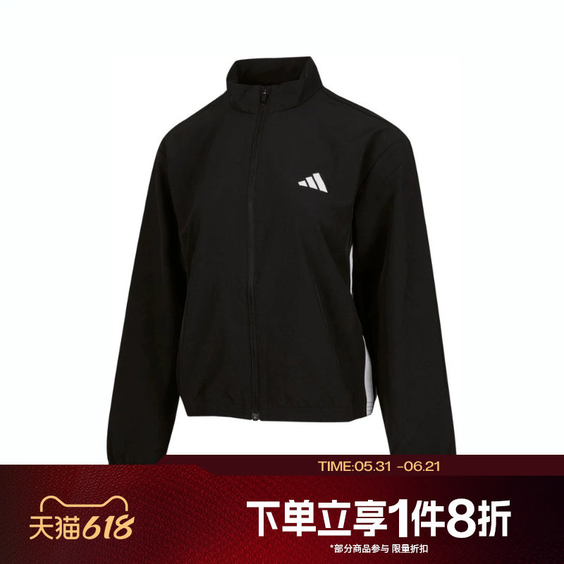 滔搏adidas阿迪达斯女子梭织夹克外套运动健身休闲训练短款JD6539