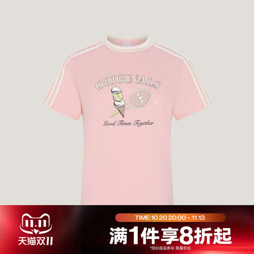 滔搏adidas阿迪达斯三叶草女子运动休闲舒适短袖T恤KX6894