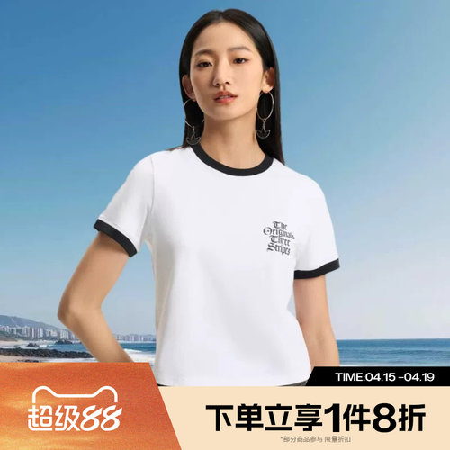 滔搏adidas阿迪达斯三叶草女子运动上衣休闲短袖T恤KT3060