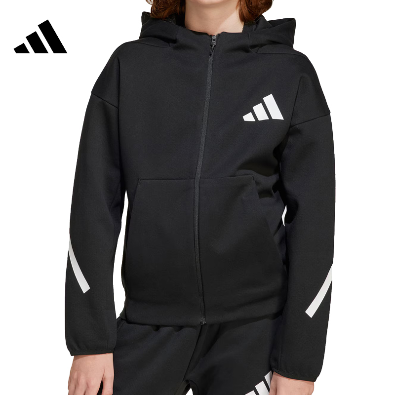 滔搏adidas阿迪达斯儿童J Z.N.E.FZ针织连帽运动外套JC7574