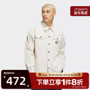 滔搏adidas阿迪达斯三叶草男子开襟灯芯绒运动长袖 JX5443 衬衫