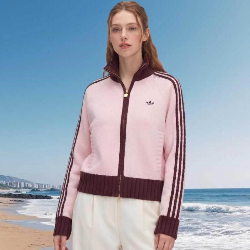 滔搏adidas阿迪达斯三叶草女子撞色针织夹克运动宽松外套KV8867,运动服/休闲服装,运动茄克/外套,淘宝优惠券,粉丝福利购,淘宝优惠卷