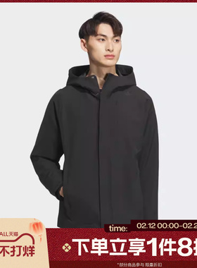 滔搏adidas阿迪达斯男子武宗系列商务通勤保暖连帽夹克外套KC5913