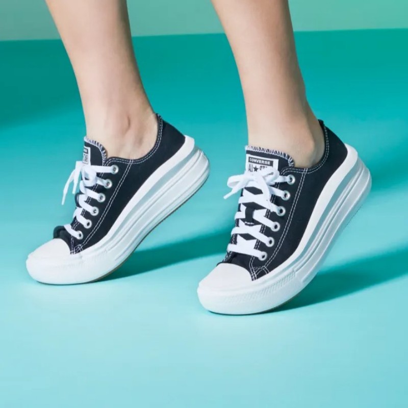 滔搏CONVERSE匡威女子Chuck Taylor厚底低帮运动帆布鞋570256C