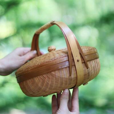 精篮品MNL非手工竹编产品纳收纳盒提篮竹茶具收篮大漆竹篮遗子竹