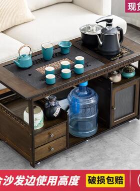 带轮移动家用茶桌茶台水壶体客厅烧小茶桌实木几77760小茶车茶具