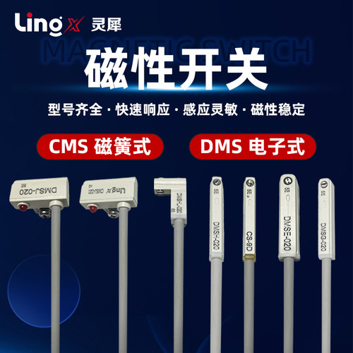 气缸磁性开关感应器CS两线DMSG/DMSH/CMSJ-020磁簧干簧管磁控开关