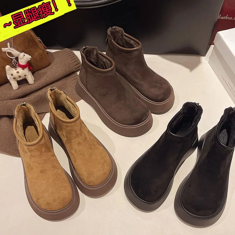 厚底勃肯短靴2025年秋冬季新款