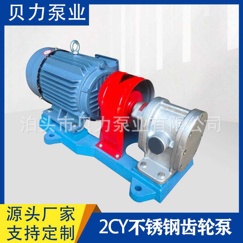 供应304不锈钢齿轮泵2CY3/2.5 口径32mm 1小时3立方 高压力化工泵