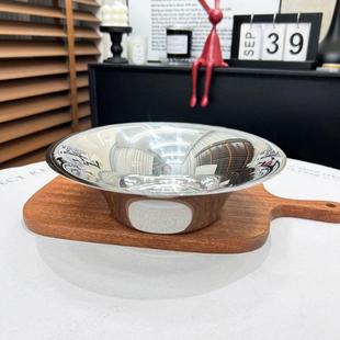轻奢 北欧风格 304不锈钢圆形水果盘托盘客厅果盘家用果盆