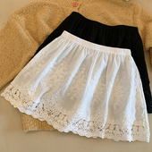 白色蕾丝雕花屁帘女叠穿毛衣内搭打底防露腰不臃肿外搭遮胯神器