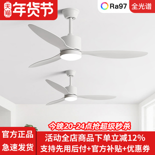 吊扇带灯一体家用餐厅风扇灯静音简约现代工业餐厅吊扇灯商用卧室