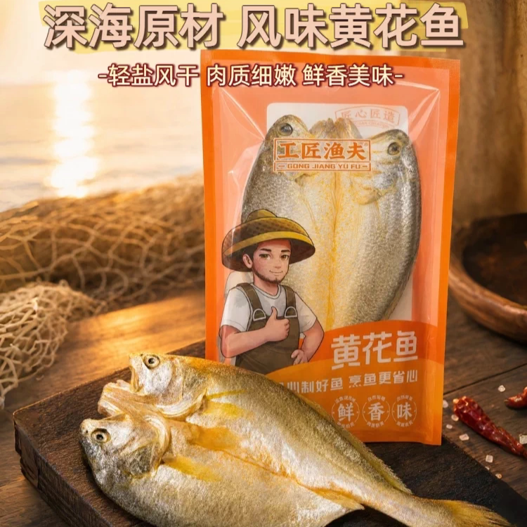 【工匠渔夫】广东特产风味黄花鱼鱼干