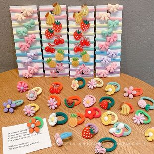 儿童彩色花朵发绳女童不伤发扎发毛巾圈女童高弹力不伤发皮筋发饰