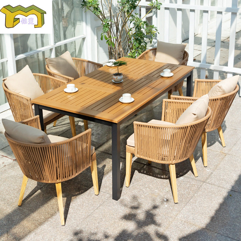户外庭院桌椅室外花园别墅露台阳光房休闲北欧防水塑木长桌椅组合,搬运/仓储/物流设备,立体仓库设备,淘宝优惠券,粉丝福利购,淘宝优惠卷