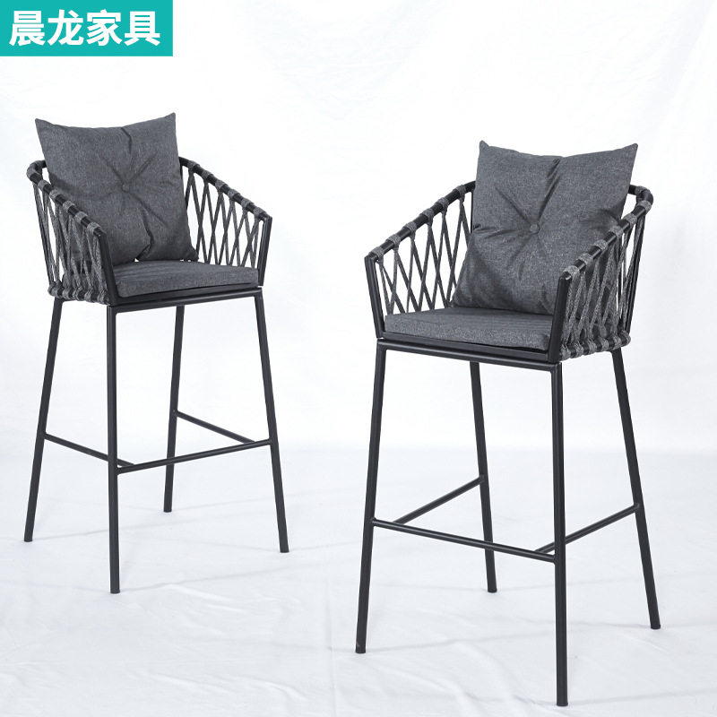 户外庭院休闲藤椅酒吧奶茶店吧台高脚椅室内简约铁艺吧椅,住宅家具,家用高脚椅,淘宝优惠券,粉丝福利购,淘宝优惠卷