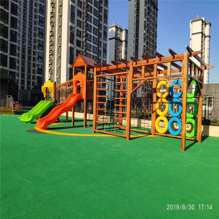 幼儿园木质攀爬架户外儿童感统训练玩具钻网荡桥攀岩墙小博士滑梯
