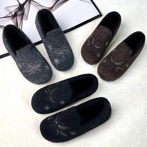 2025冬季韩版女款豆豆棉鞋加绒加厚妈妈棉靴保暖防滑平底软底女靴