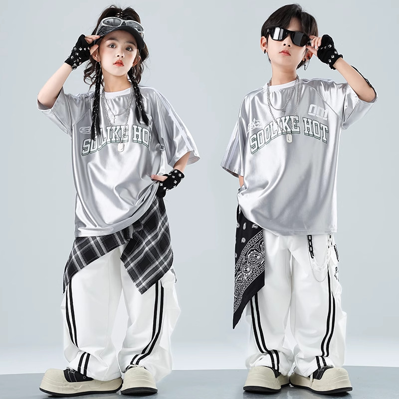街舞儿童潮服男童hiphop套装嘻哈风潮牌童装服装男孩女童炸街潮装