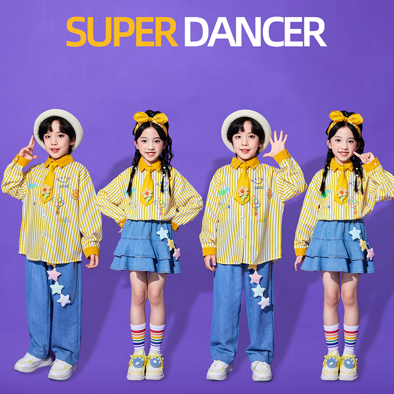 儿童啦啦队演出服小学生秋运动会团体班服幼儿园元旦合唱表演服装