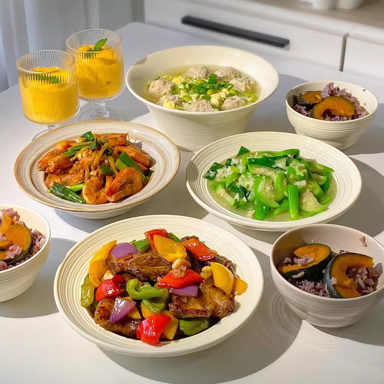 奶油风碗盘餐具家用套装