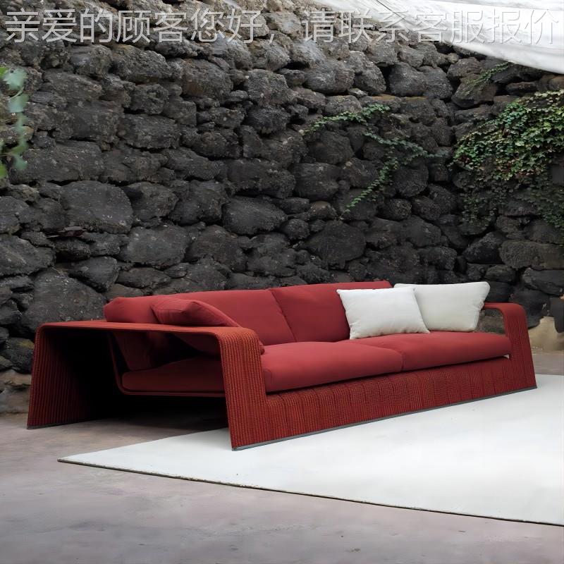 户外创意户外沙发藤椅组合客台厅789阳庭酒店休院闲茶客厅几躺床