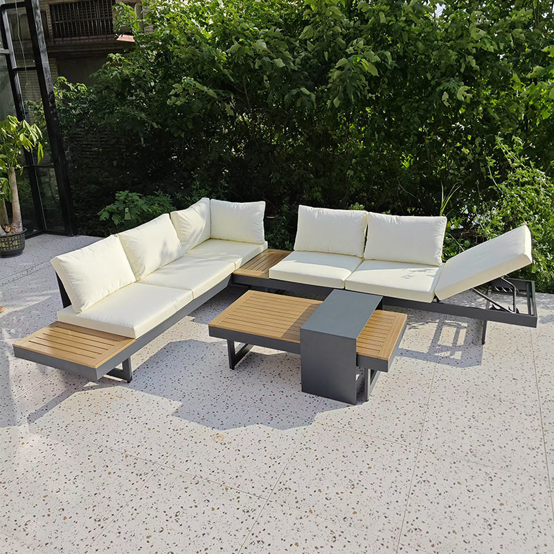 户外沙发庭院铝合金防雨防晒别墅酒店露天阳台柚木沙发椅组合家具,住宅家具,户外沙发,淘宝优惠券,粉丝福利购,淘宝优惠卷