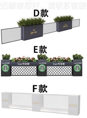 政户外镀锌板花箱花坛市道艺奶路茶餐饮店外摆铁花架围72719栏隔