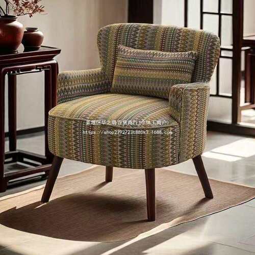 【折扣价】轻奢阳台美式单人沙发家用卧室客厅懒人小户型沙发椅休