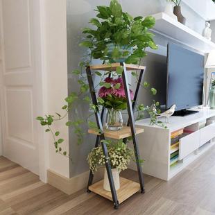 简约省空间花架子新款 绿萝铁艺花盆客厅室内家用置物架 单个落地式