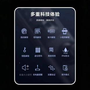 锁家用防盗门入户别墅双开门防雨水指智 Xdd外室户外176防水纹密码