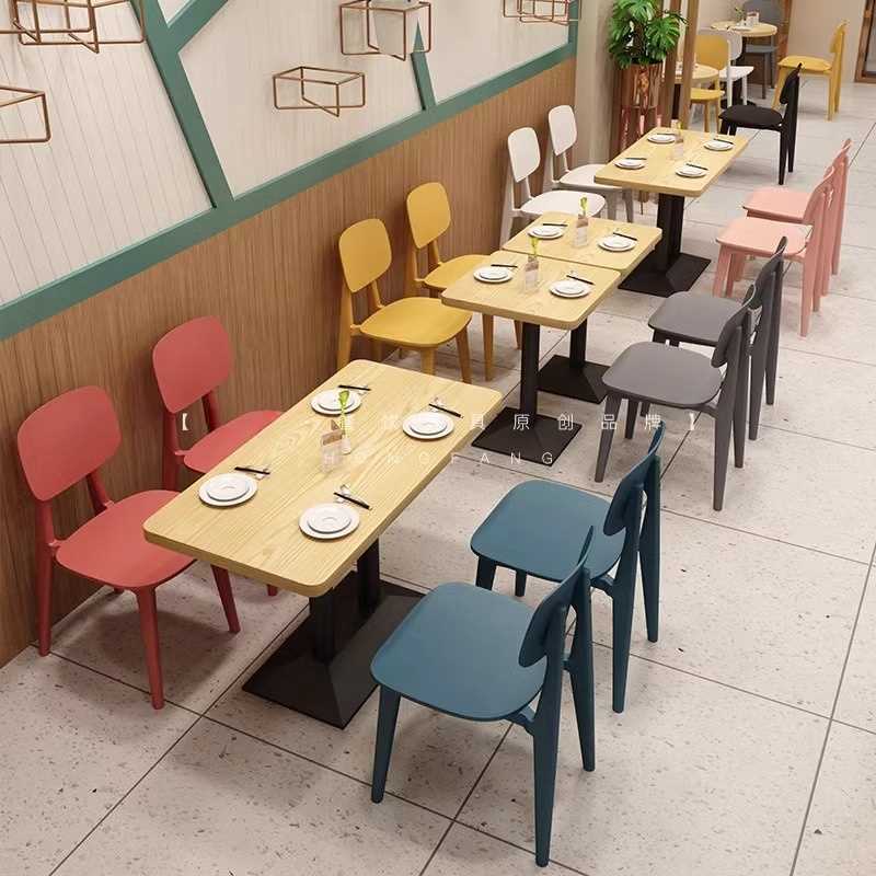 L7公司员工食堂餐饮小吃快餐店餐桌椅商用组合粉店面馆饭堂餐厅学