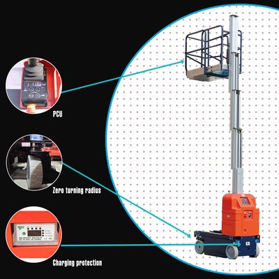 全自行铝合金升降机单柱AMWP-1100-SELF-PROPELLED VERTICAL LIFT