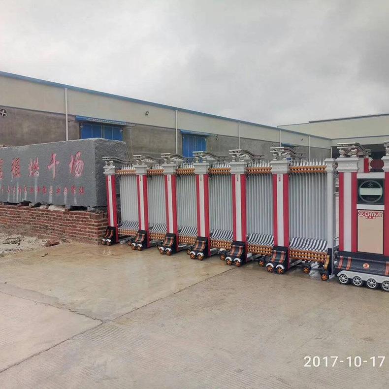 04不锈钢电动门遥控大门工厂学校单位围墙大门不锈钢伸缩大门