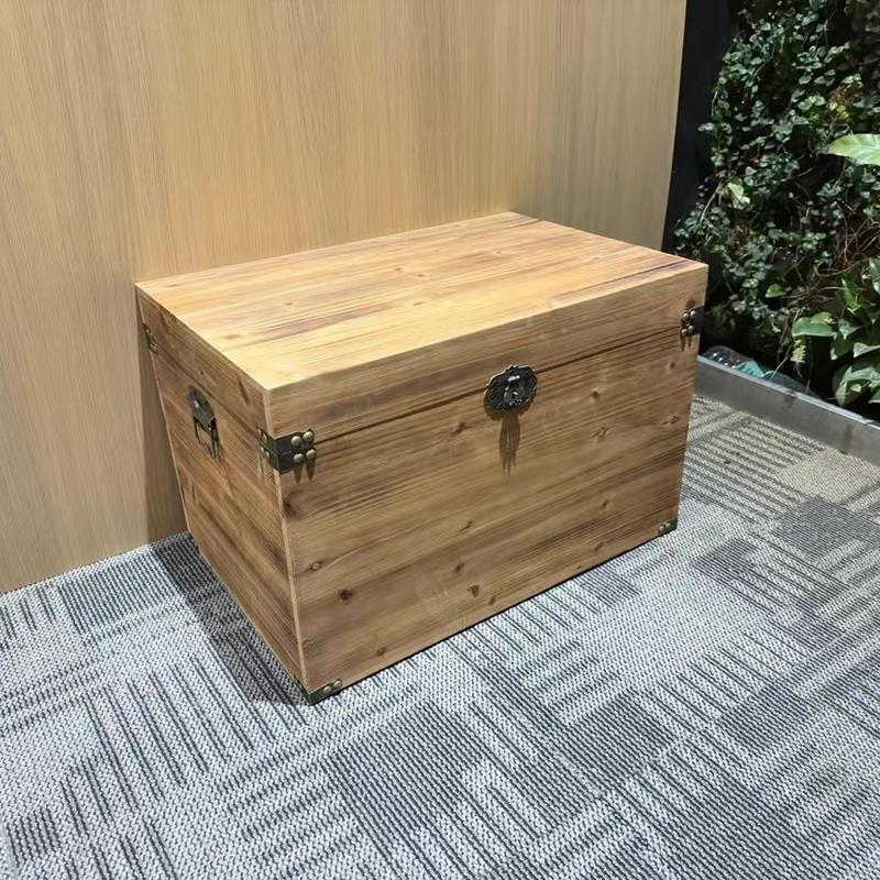 木箱子带锁储物箱实木收纳盒长方形家用复古装饰超大号小木箱定制