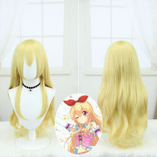 新款 偶像活动 星宫莓cos假发 金色中长卷发假毛造型配饰厂家
