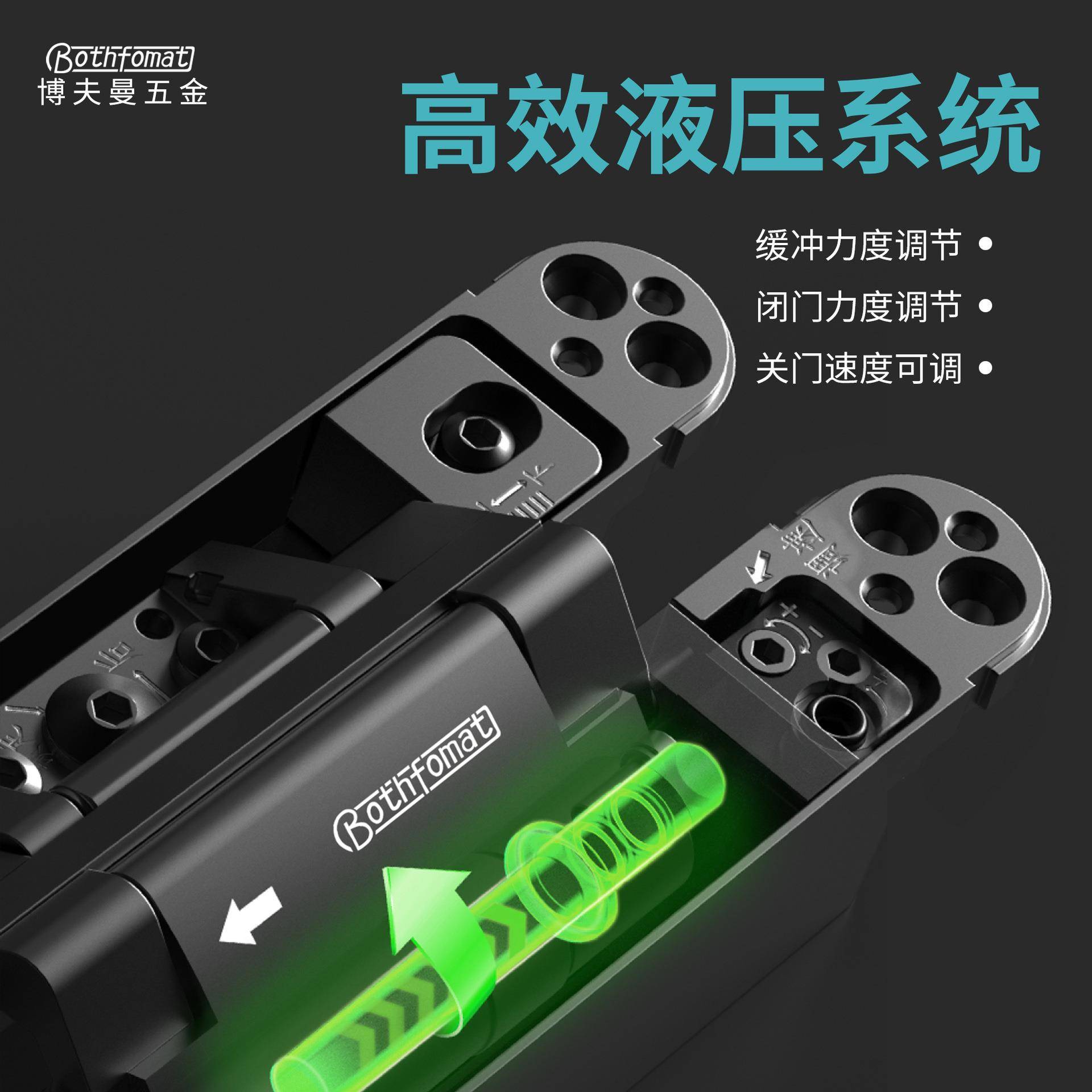 加厚新款隐形门合页液压缓冲自闭门合页木门阻尼隐藏外开十字铰链