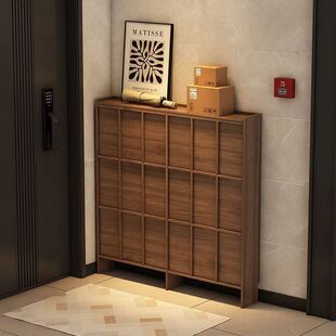 中古风实木超薄翻斗鞋柜家用门口小户型玄关鞋柜收纳省空间神器