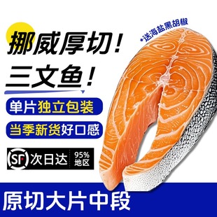 三文鱼挪威三文鱼扒三文鱼排三文鱼进口挪威轮切三文鱼大西洋鲑鱼