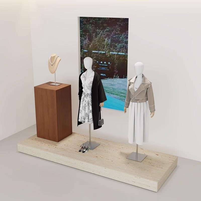 设计感服装展示台中岛流水台模特支架商业展示道具样品陈列台展台