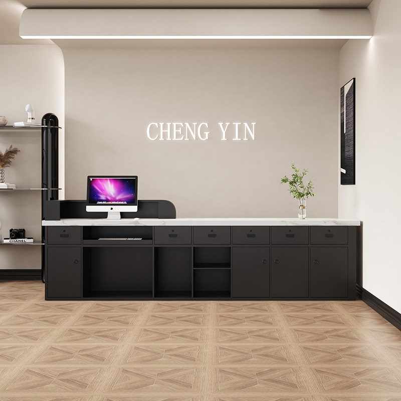 法式服装店咖啡操作台水吧台鲜花店工作台水果礼收银台大理石定制