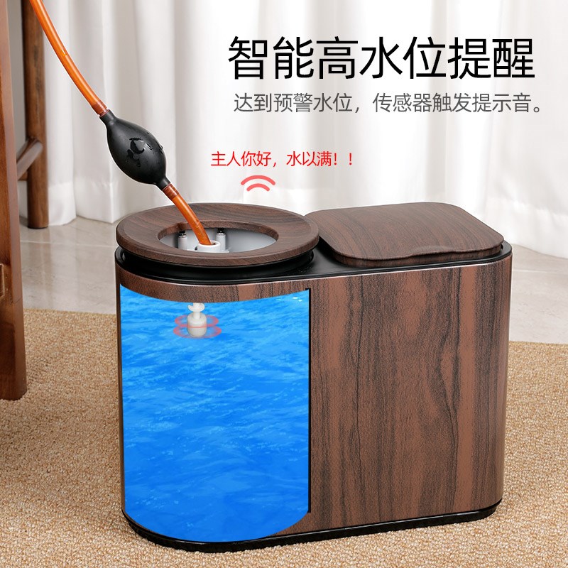智能语音茶水桶茶桌下接水桶大容量茶渣桶茶台排水废水桶干湿分离